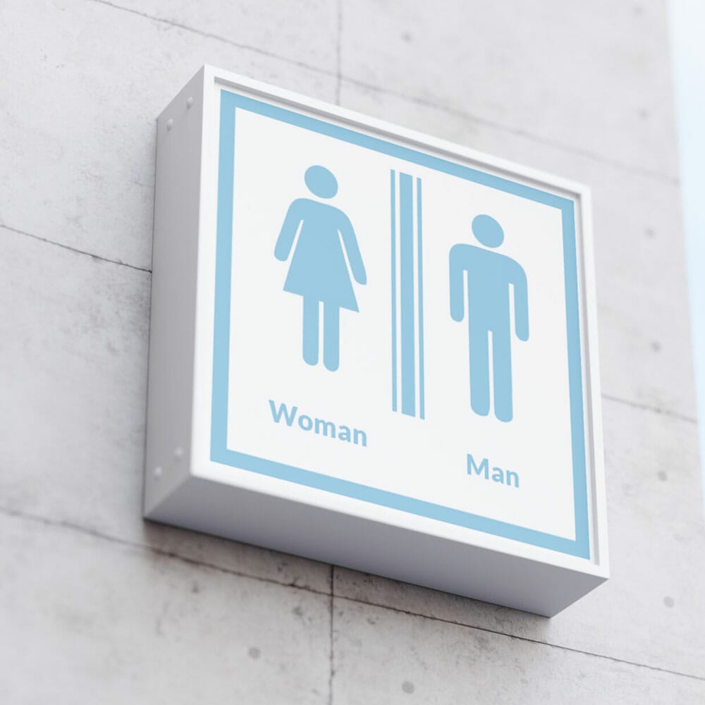 Free Toilet Signage Mockup PSD Template