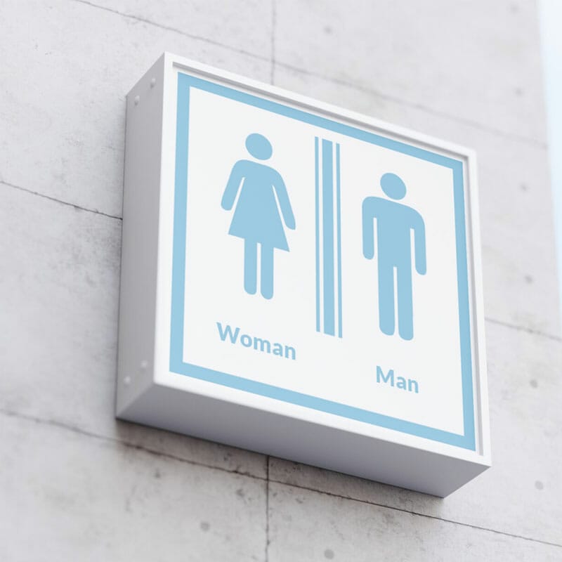 Free Toilet Signage Mockup PSD Template