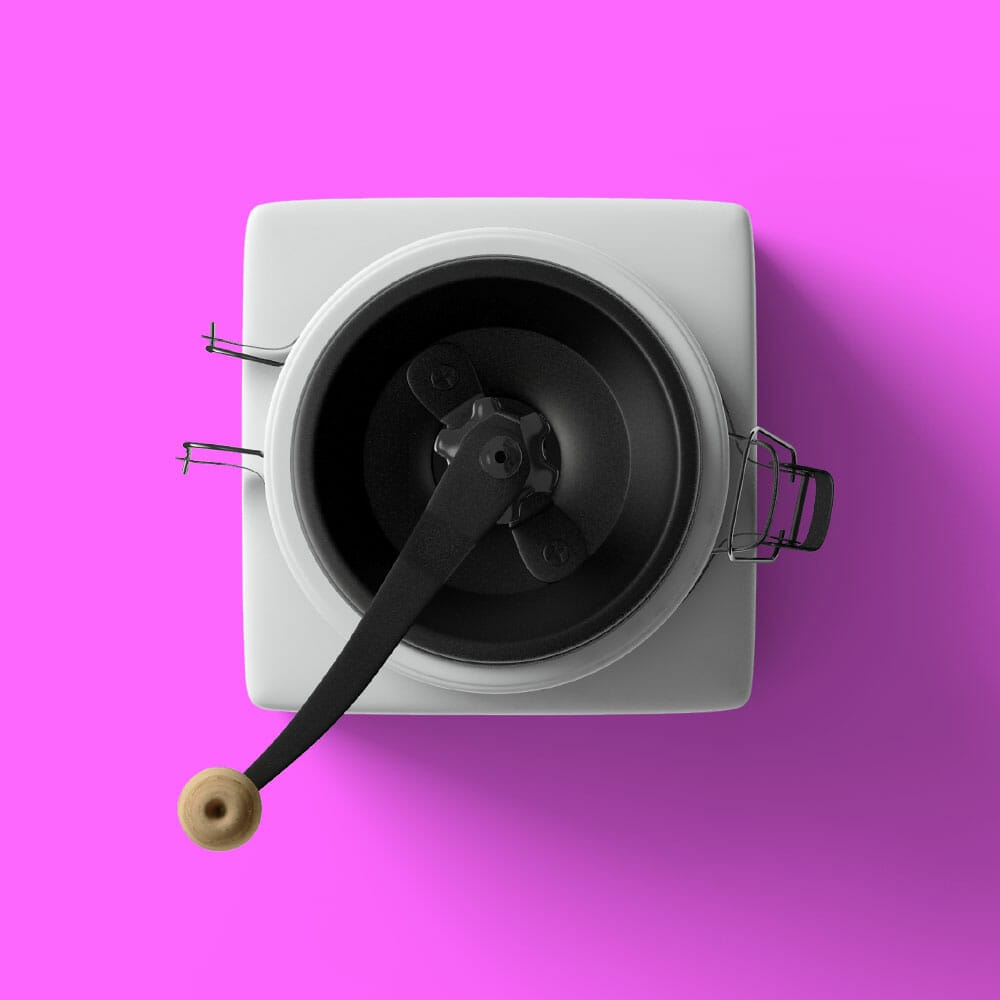 Free Top View Coffee Grinder Mockup PSD
