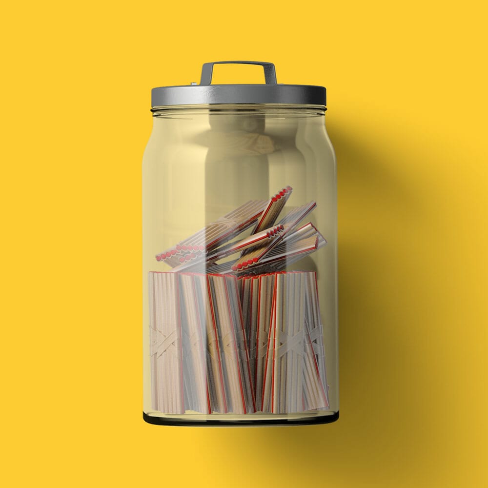 Free Top View Cookies In Jar Mockup PSD