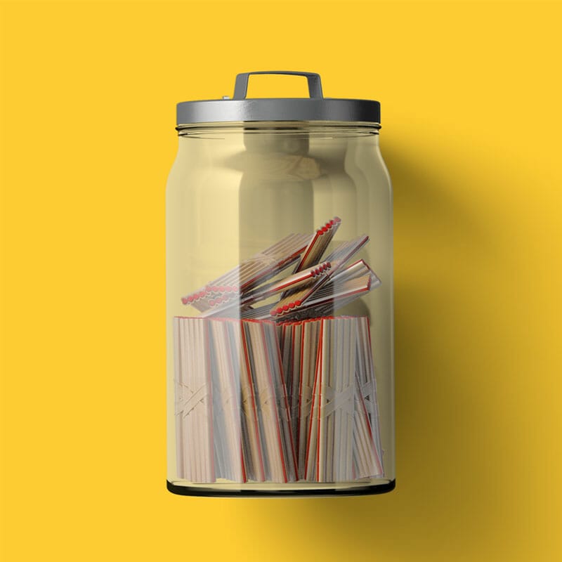 Free Top View Cookies In Jar Mockup PSD