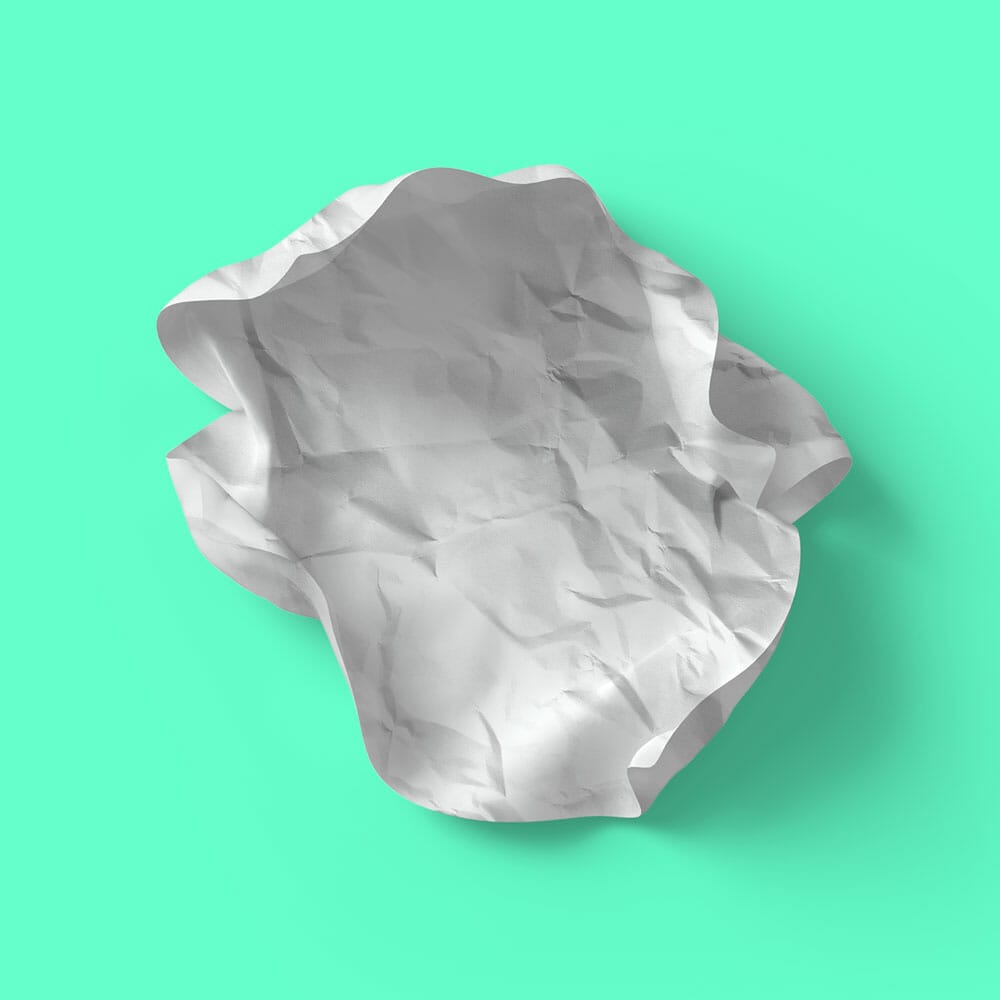 Free Top View Crumpled Paper Mockup PSD