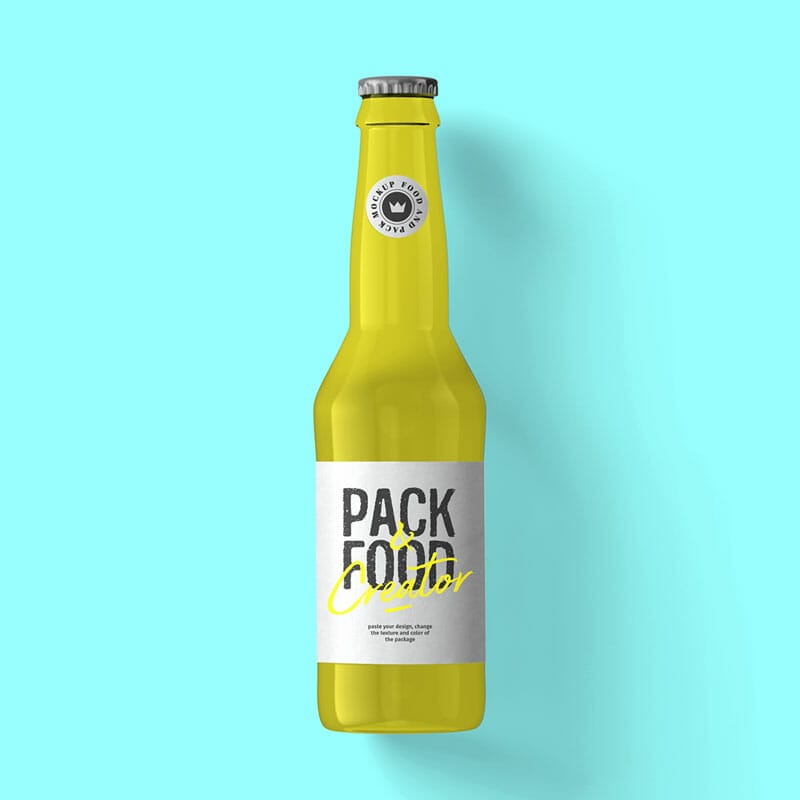 Free Top View Juice Bottle Mockup PSD