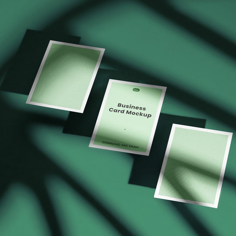 Free Triple Business Card Mockups