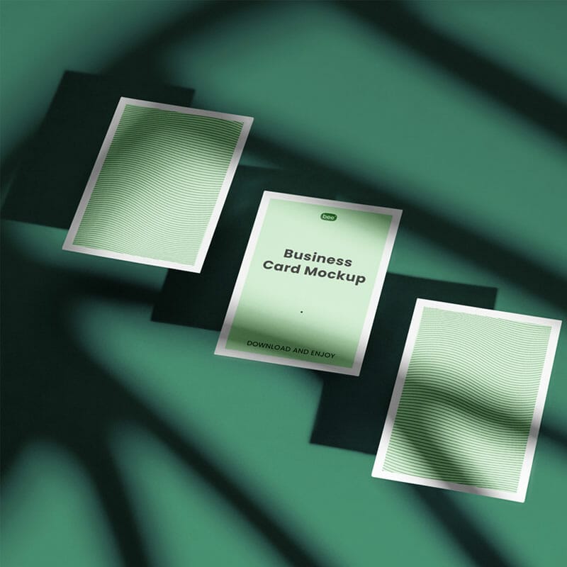 Free Triple Business Card Mockups