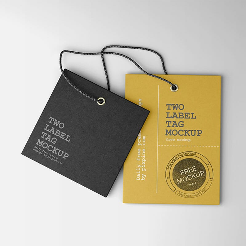 Free Two Label Tag Mockup