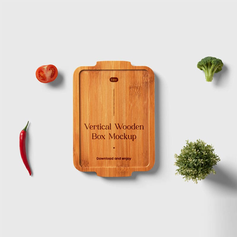 Free Vertical Wooden Desk Mockup