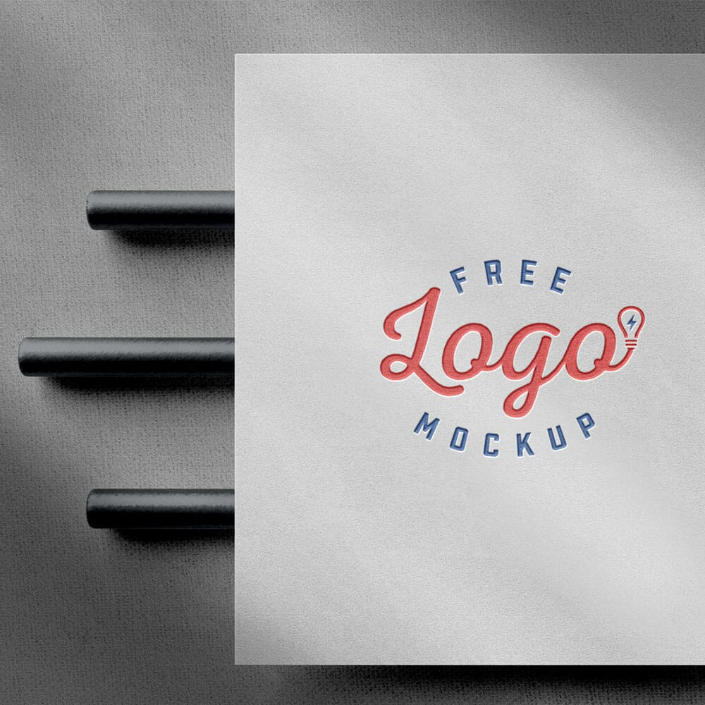 Free White Paper Logo Mockup PSD