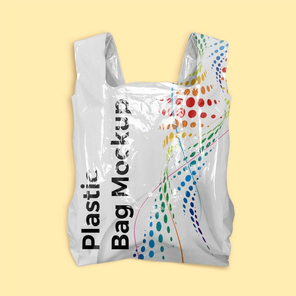 Free White Plastic Bag Mockup PSD Template