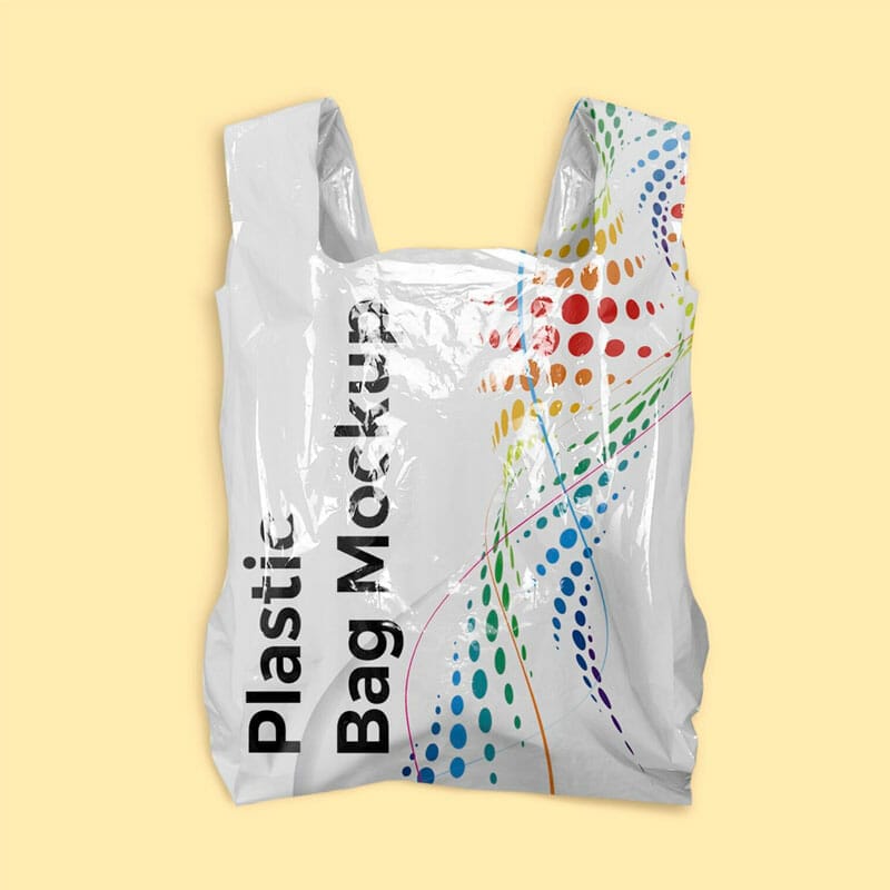Free White Plastic Bag Mockup PSD Template