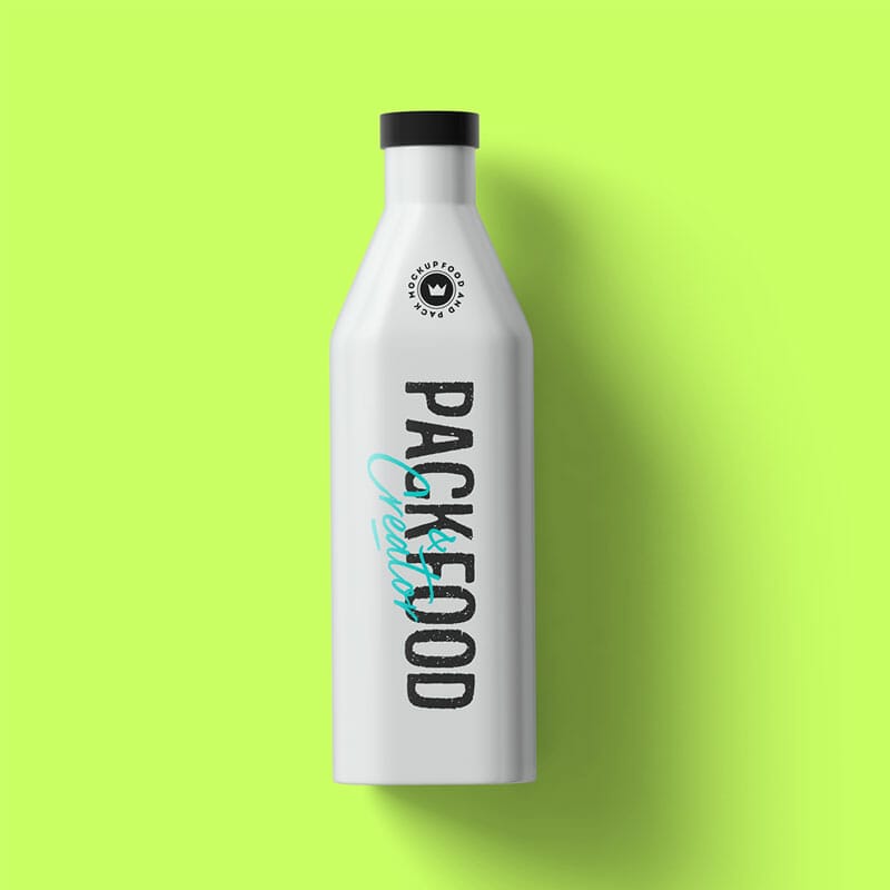 Free Wine Top View Bottle Mockup PSD