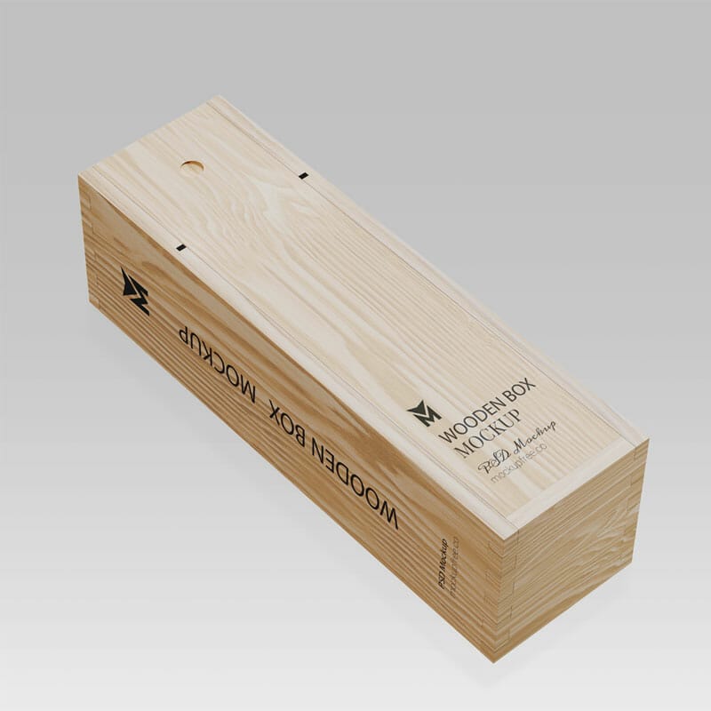 Free Wooden Box Mockup PSD Template
