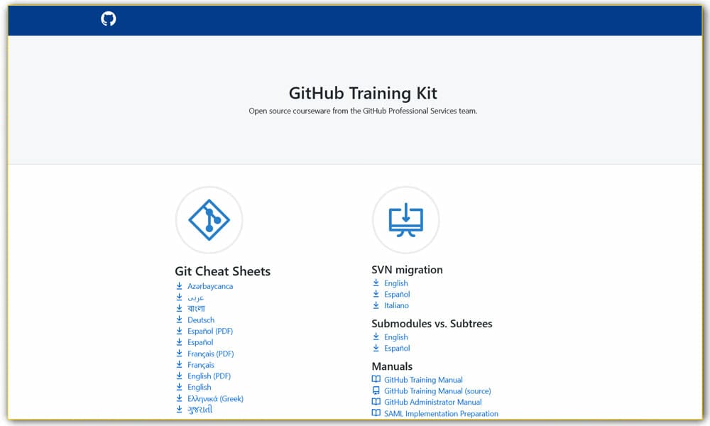 GitHub Training Kit - GitHub Cheatsheets