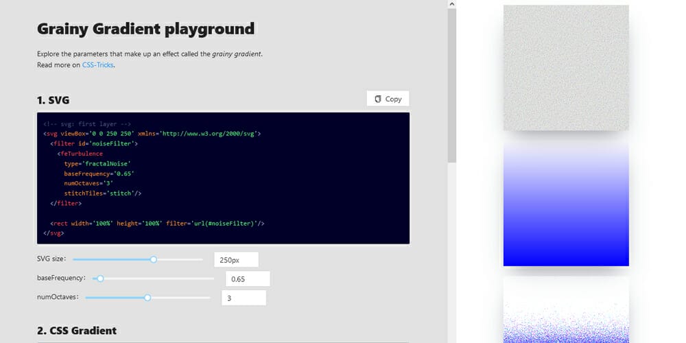 The Top Free CSS Gradient Generators 30 Grainy Gradient Playground