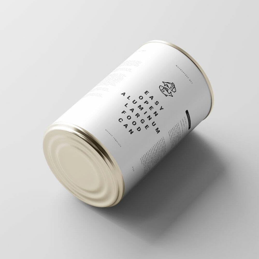 Large Aluminum Easy Open Food Can Mockups