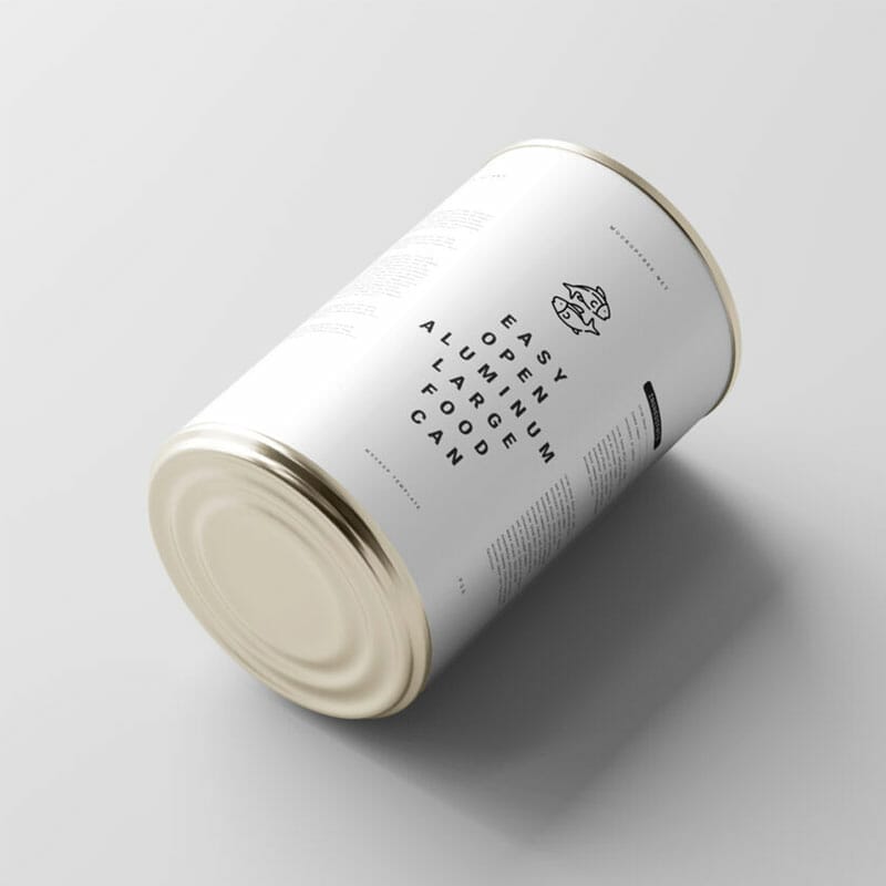 Large Aluminum Easy Open Food Can Mockups