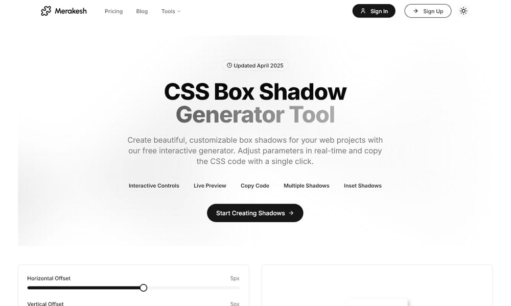 Merakesh CSS Shadow Generator