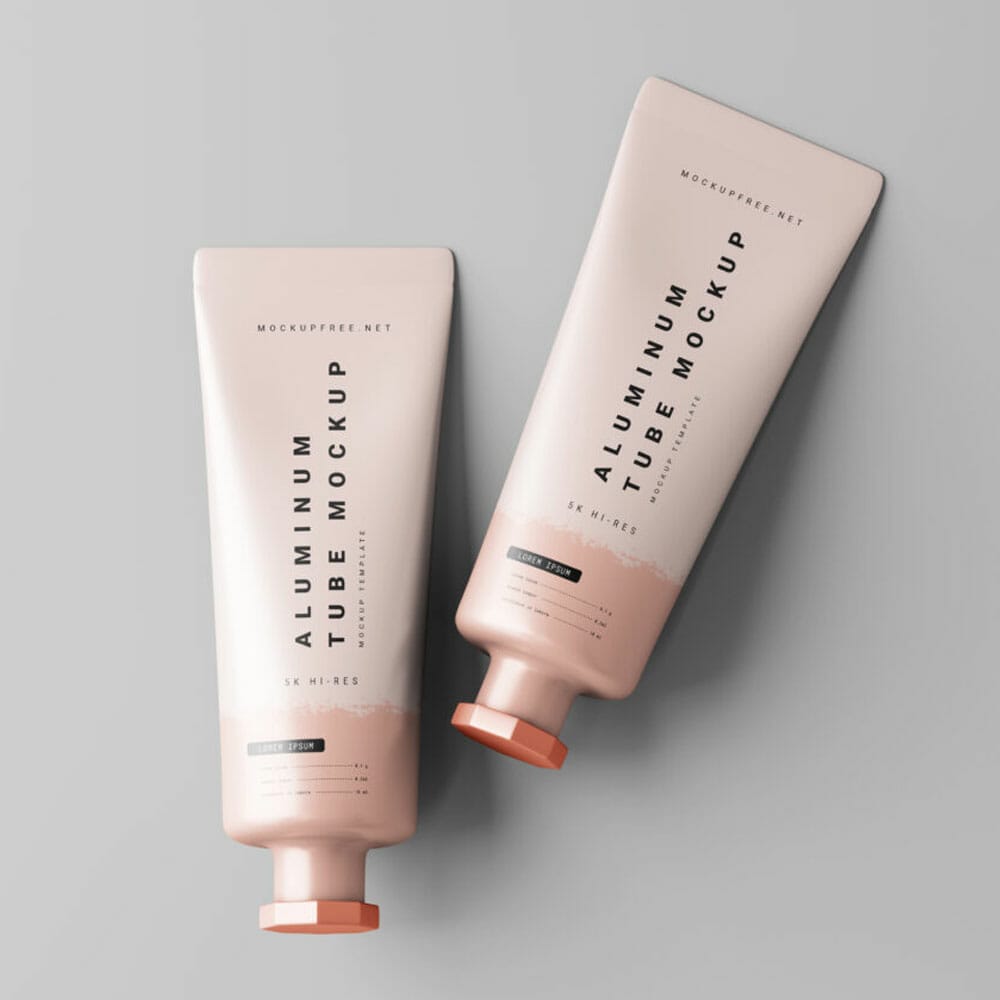 Metal Cream Tube Mockups