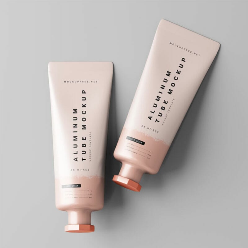 Metal Cream Tube Mockups