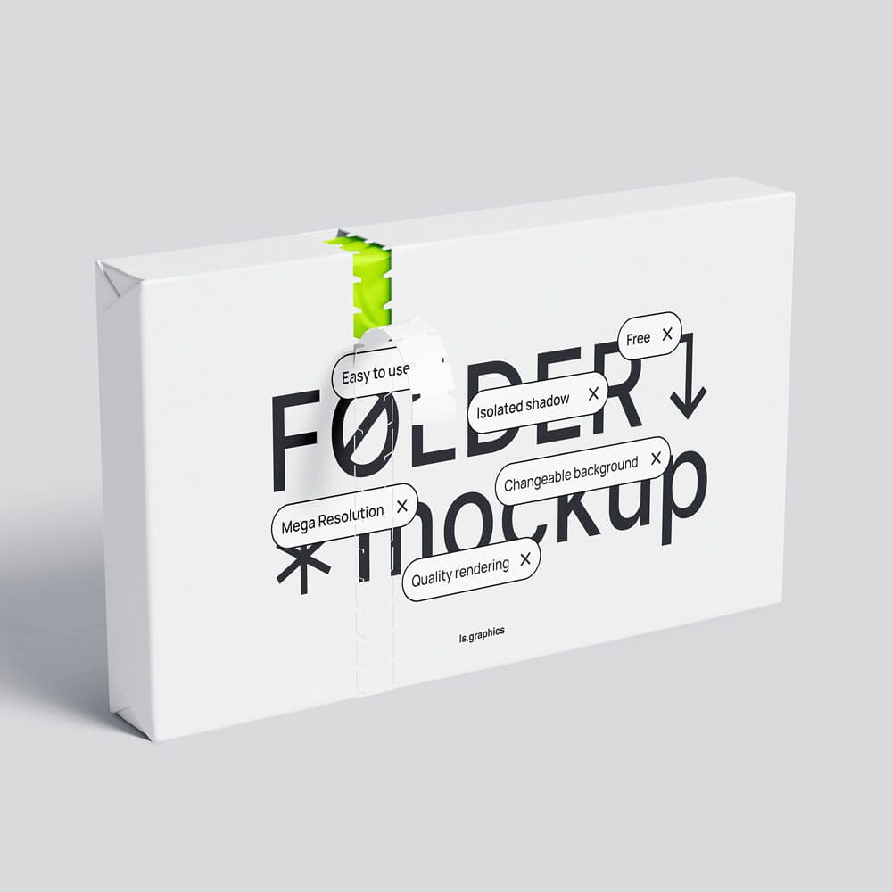 Standing Folder Mockup With Perforation