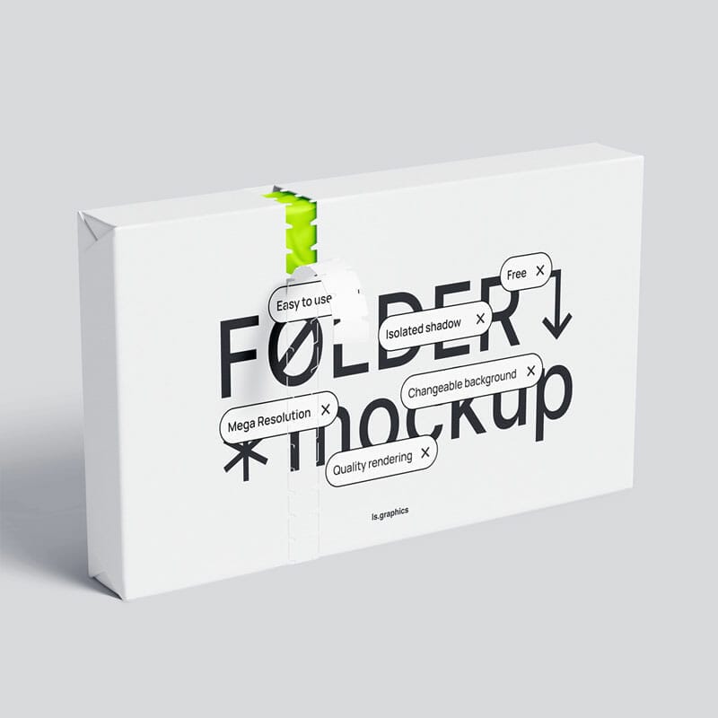 Standing Folder Mockup With Perforation