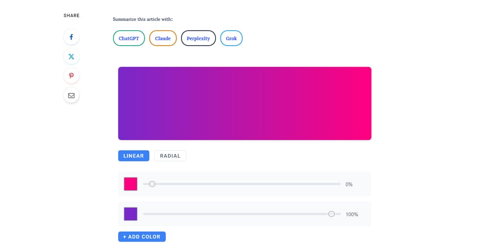 WP Dean CSS Gradient Generator