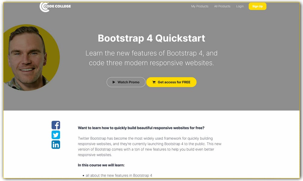 Bootstrap 4 Quick Start | Code College