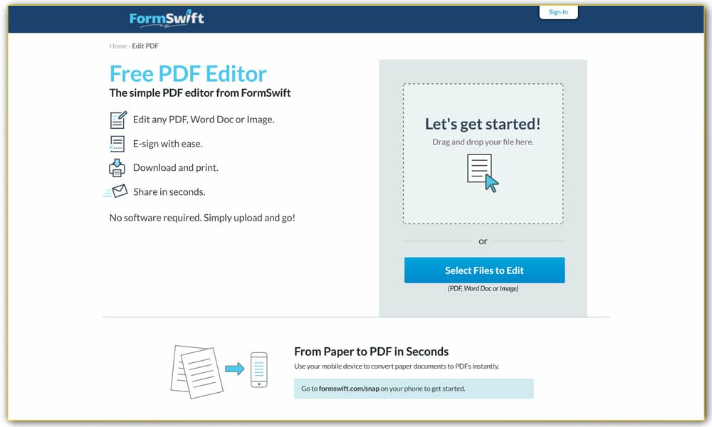 FormSwift PDF Editor