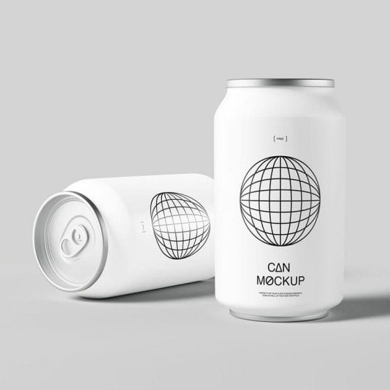 Free 2 Tin Can Highest Quality Mockup