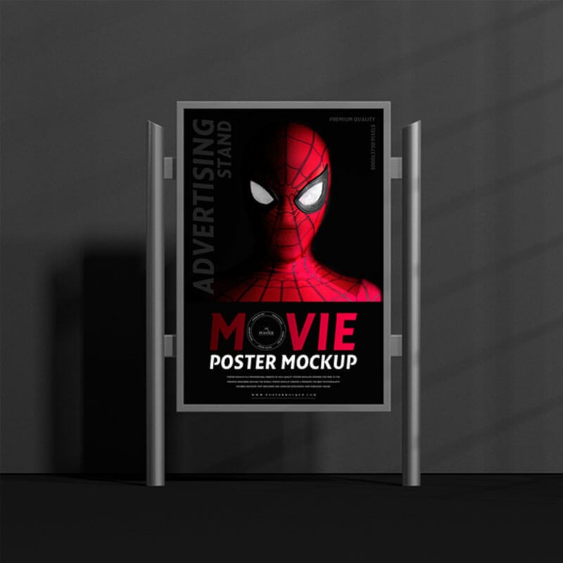 Free Advertising Stand Movie Poster Mockup