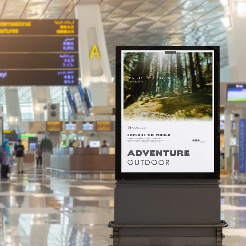 Free Airport Ad Mockup PSD Template