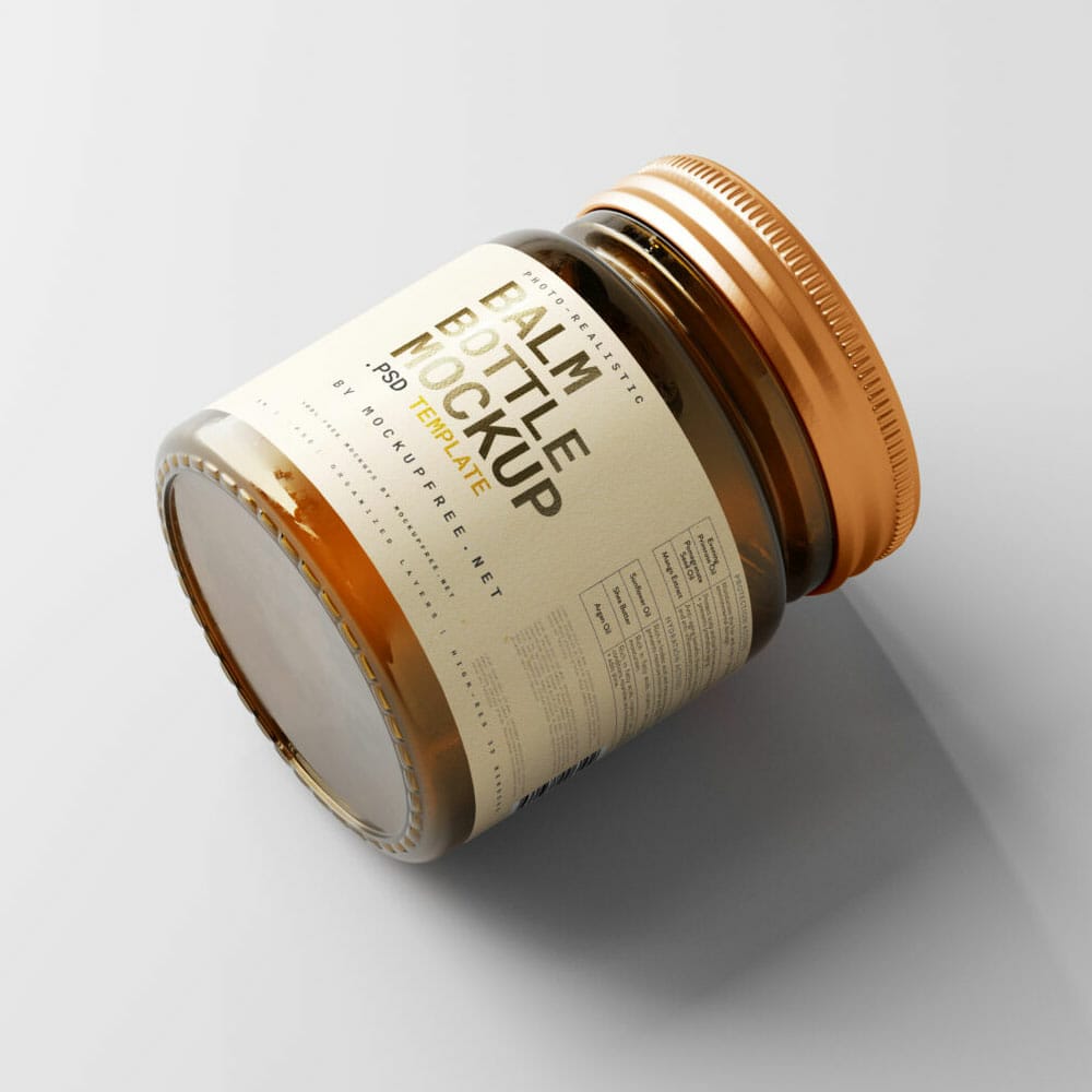 Free Balm Ointment Bottle Mockup PSD