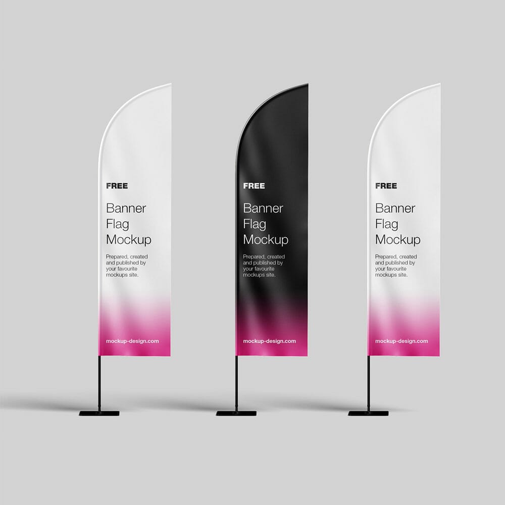 Free Banner Flag Mockup PSD