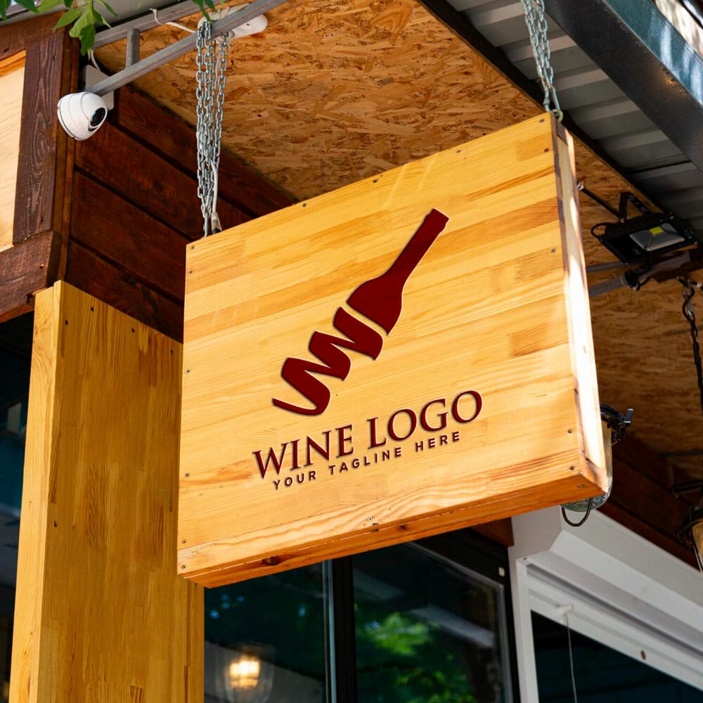 Free Bar Sign Mockup PSD Template