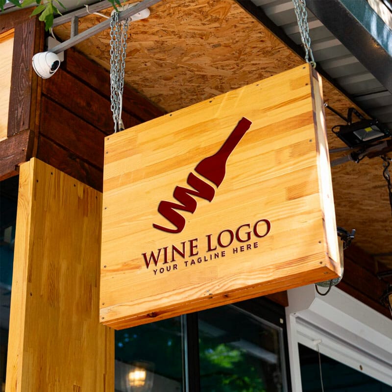 Free Bar Sign Mockup PSD Template