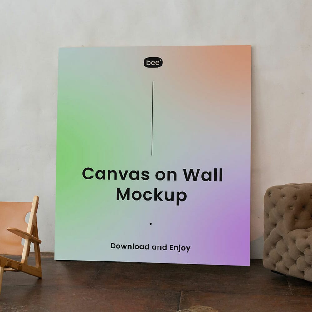 Free Big Square Canvas Mockup PSD
