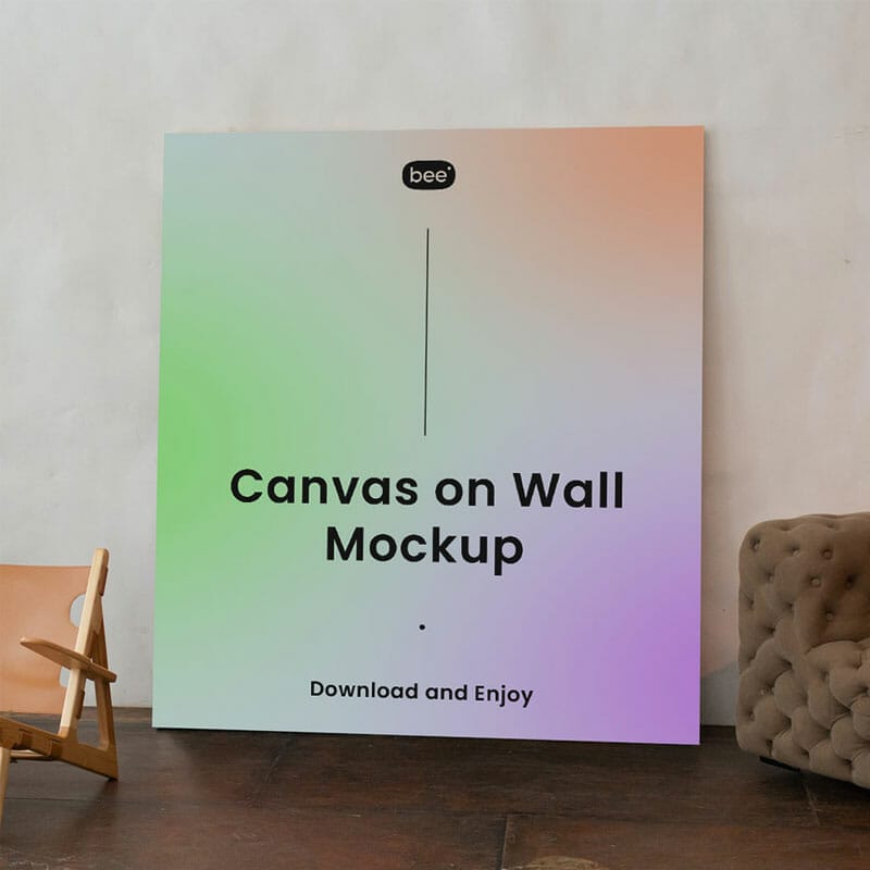 Free Big Square Canvas Mockup PSD