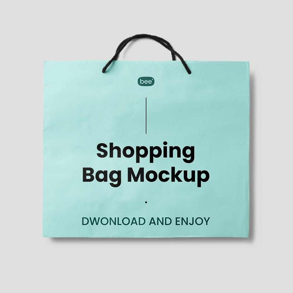 Free Big Square Shopping Bag Mockup