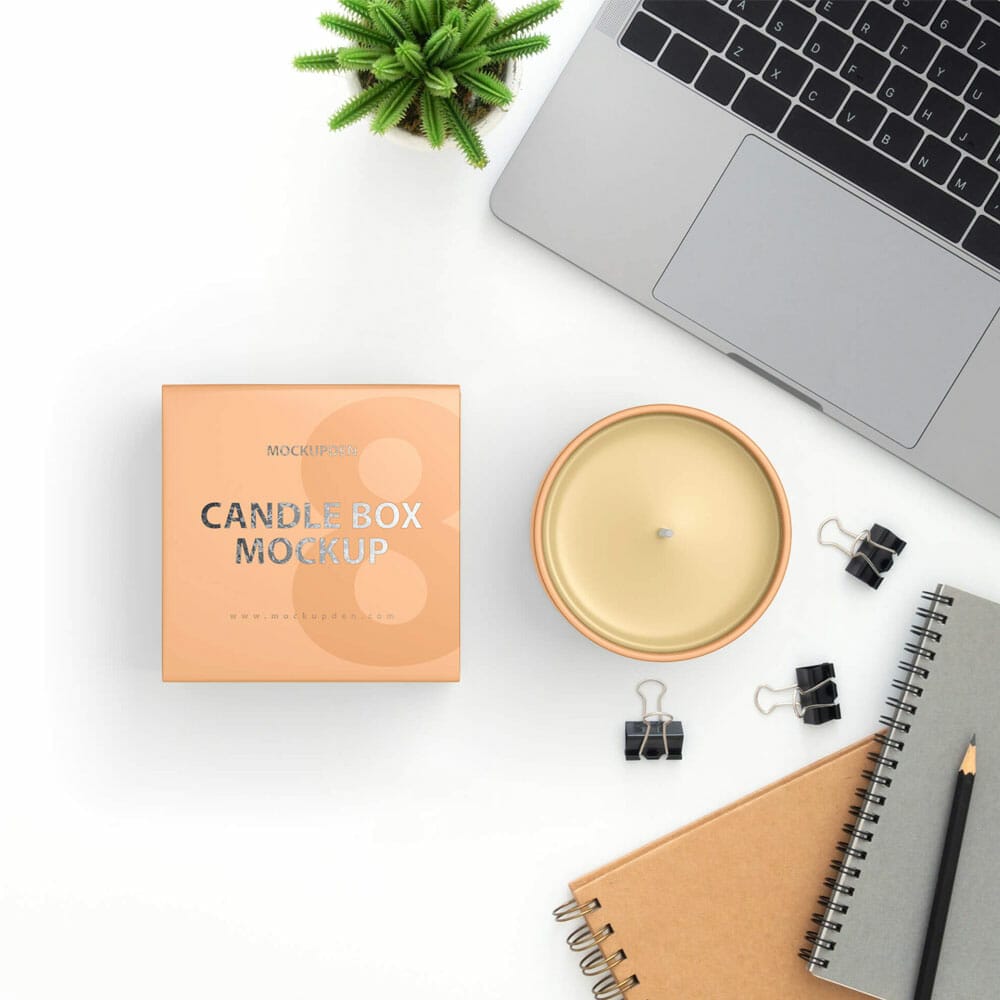 Free Candle Box Mockup PSD Template