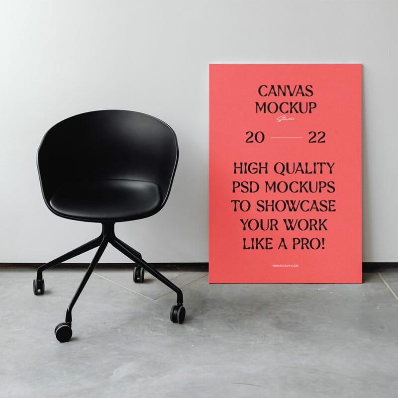 Free Canvas In Studio Mockup PSD