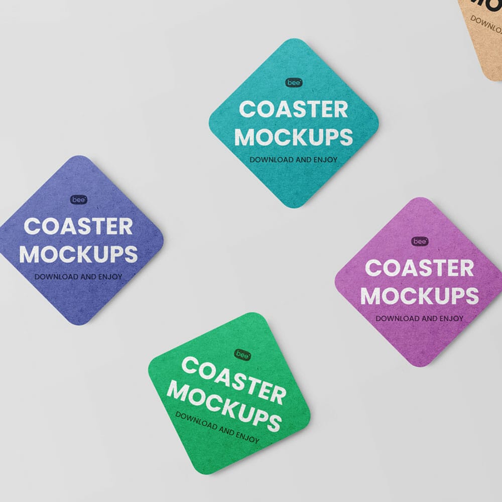 Free Coaster Mockups PSD