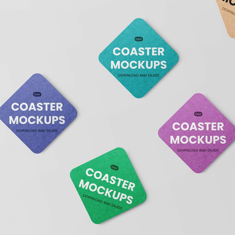 Free Coaster Mockups PSD
