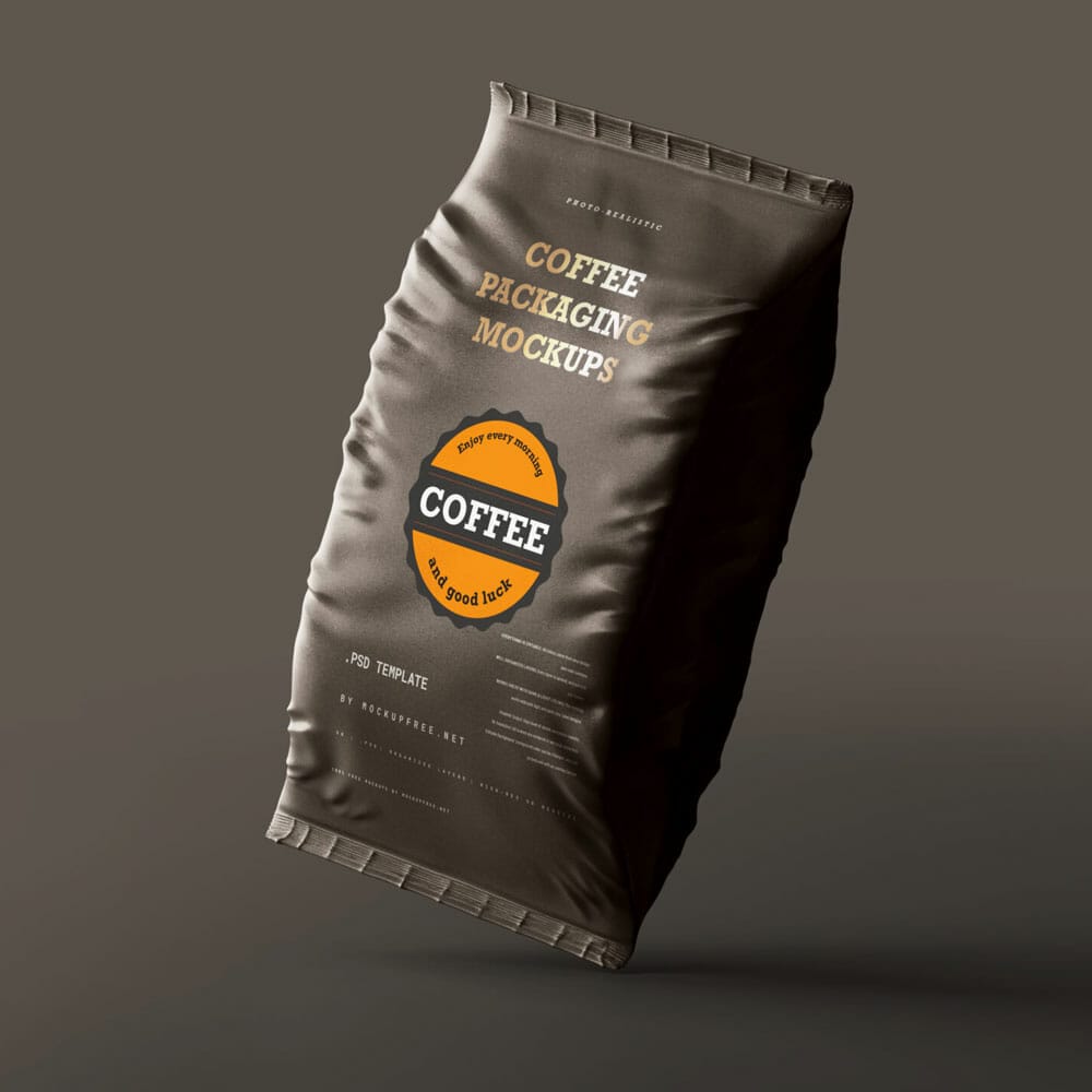 Free Coffee Foil Pack Mockups PSD