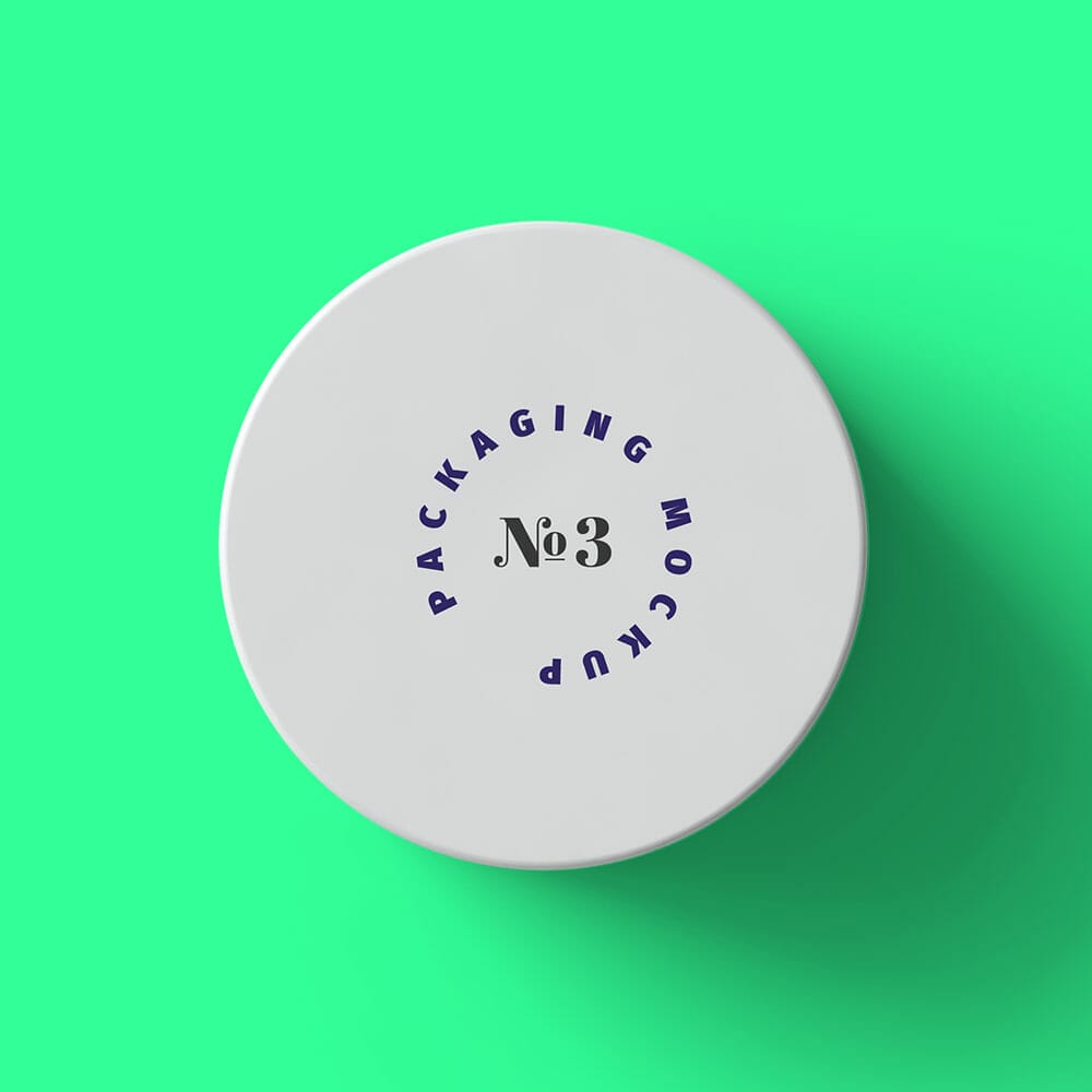 Free Cosmetics Top View Jar Mockup PSD