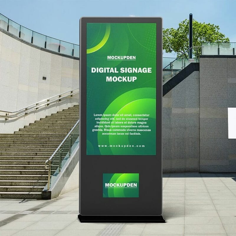 Free Digital Signage Mockup PSD Template