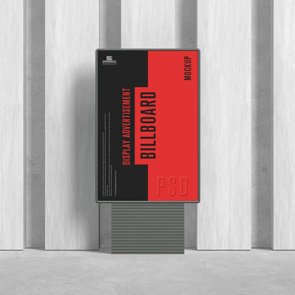 Free Display Advertisement Outdoor Billboard Mockup