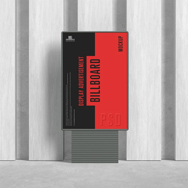 Free Display Advertisement Outdoor Billboard Mockup