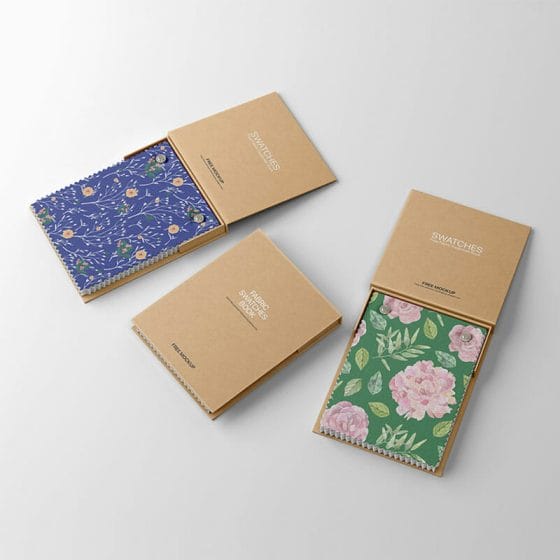 Free Fabric Swatches Book Mockup PSD
