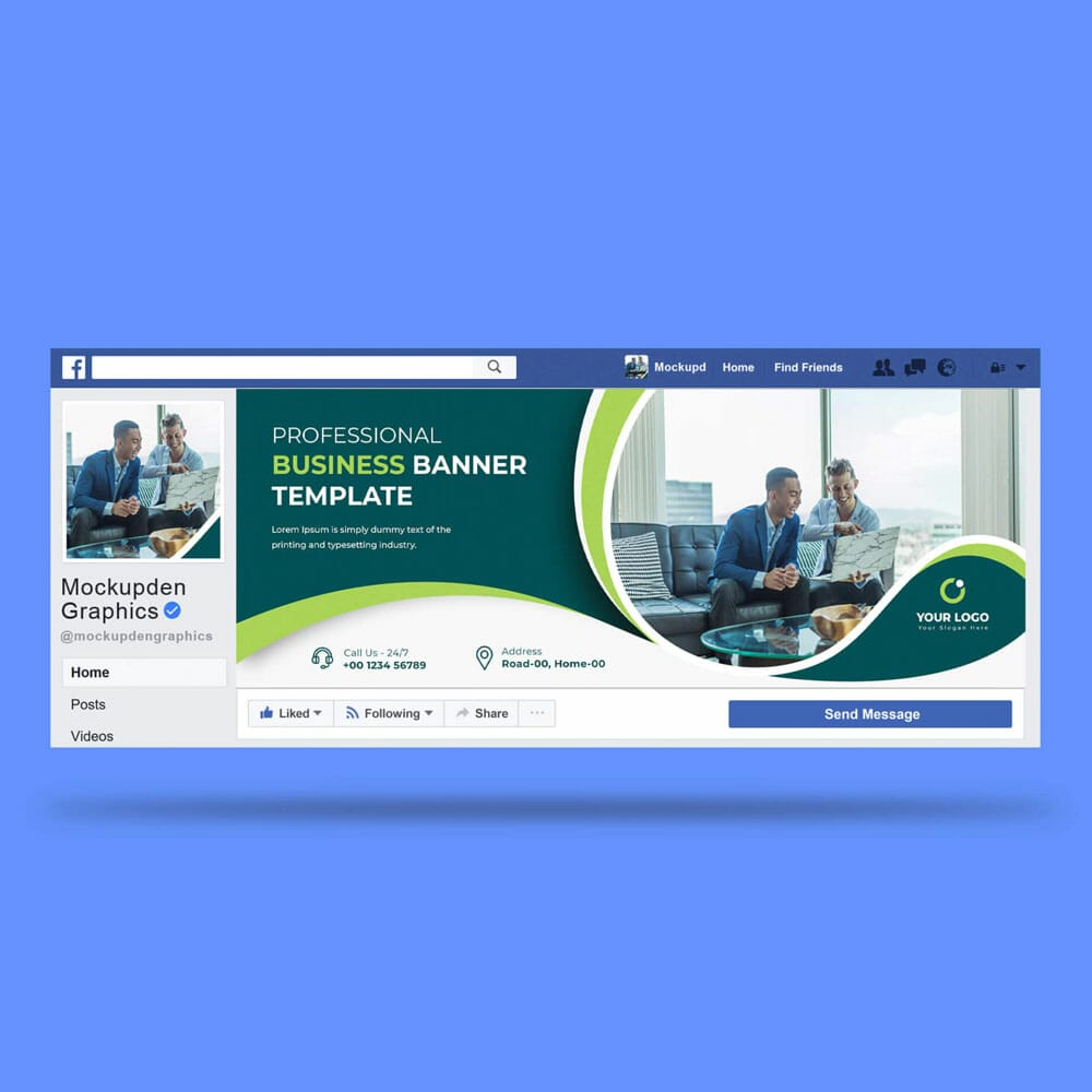 Free Facebook Cover Mockup PSD Template