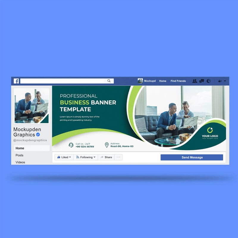 Free Facebook Cover Mockup PSD Template